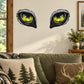 Owl predator eyes wall sticker set, two yellow-green glowing eyes with dark outlines.