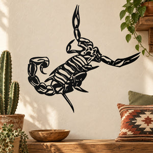 Black scorpion decal with detailed outline and raised tail