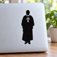 Catholic priest silhouette decal with white cross on black robe
