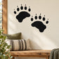 Black bear paw print wall decal set