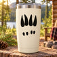 Moose track decal with black hoof prints and tracks on a light background