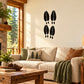 Antelope track decal, black hoof-print sticker on a wall