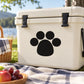 Black paw print decal on light background
