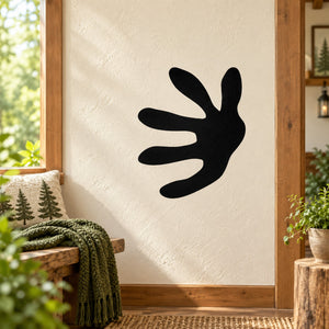 Turtle track decal, black turtle footprint silhouette on light wall