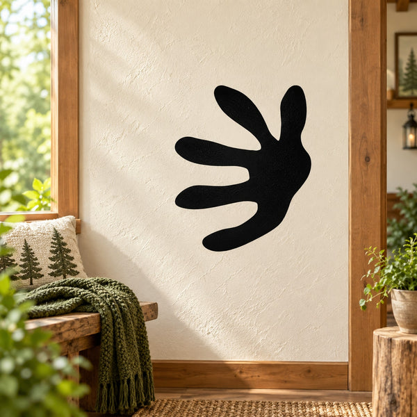 Turtle track decal, black turtle footprint silhouette on light wall
