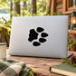 Black cat paw print decal sticker for laptop