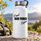 White water bottle with Proud Air Force Nephew script decal