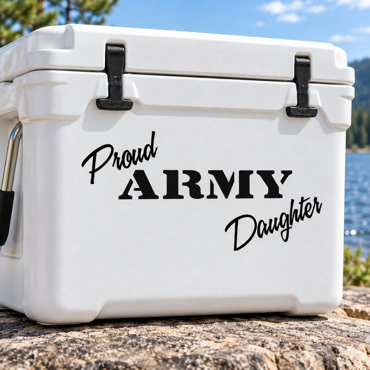 Decal reading 'Proud ARMY Daughter'