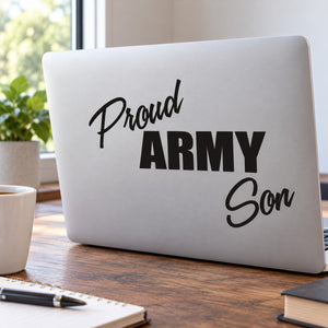 Proud Army Son block text decal sticker