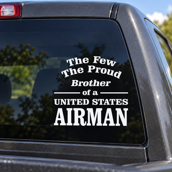 Brother of an Airman Decal — illustrative vinyl decal application mockup. Surrounding objects are not included.