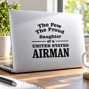 Daughter of an Airman Decal — illustrative vinyl decal application mockup. Surrounding objects are not included.