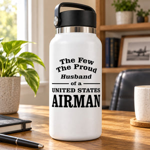 Husband of an Airman Decal — illustrative vinyl decal application mockup. Surrounding objects are not included.