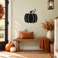Black pumpkin wall decal with layered pumpkin silhouette