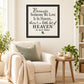 Square wall decal with black border and 'little bit of HEAVEN' quote typography