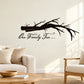 Family tree wall decal with black branch design and cursive text "Our Family Tree..."