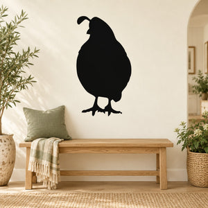Standing quail silhouette wall decal, black