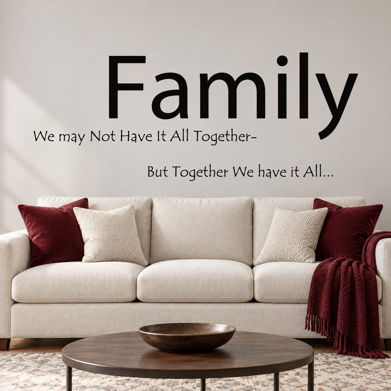 Family wall decal with motivational quote