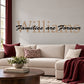 Wall decal: 'Families are forever' lettering in beige and black