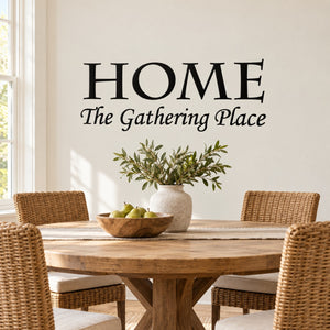 Home wall decal with 'The Gathering Place' text and leafy branch design