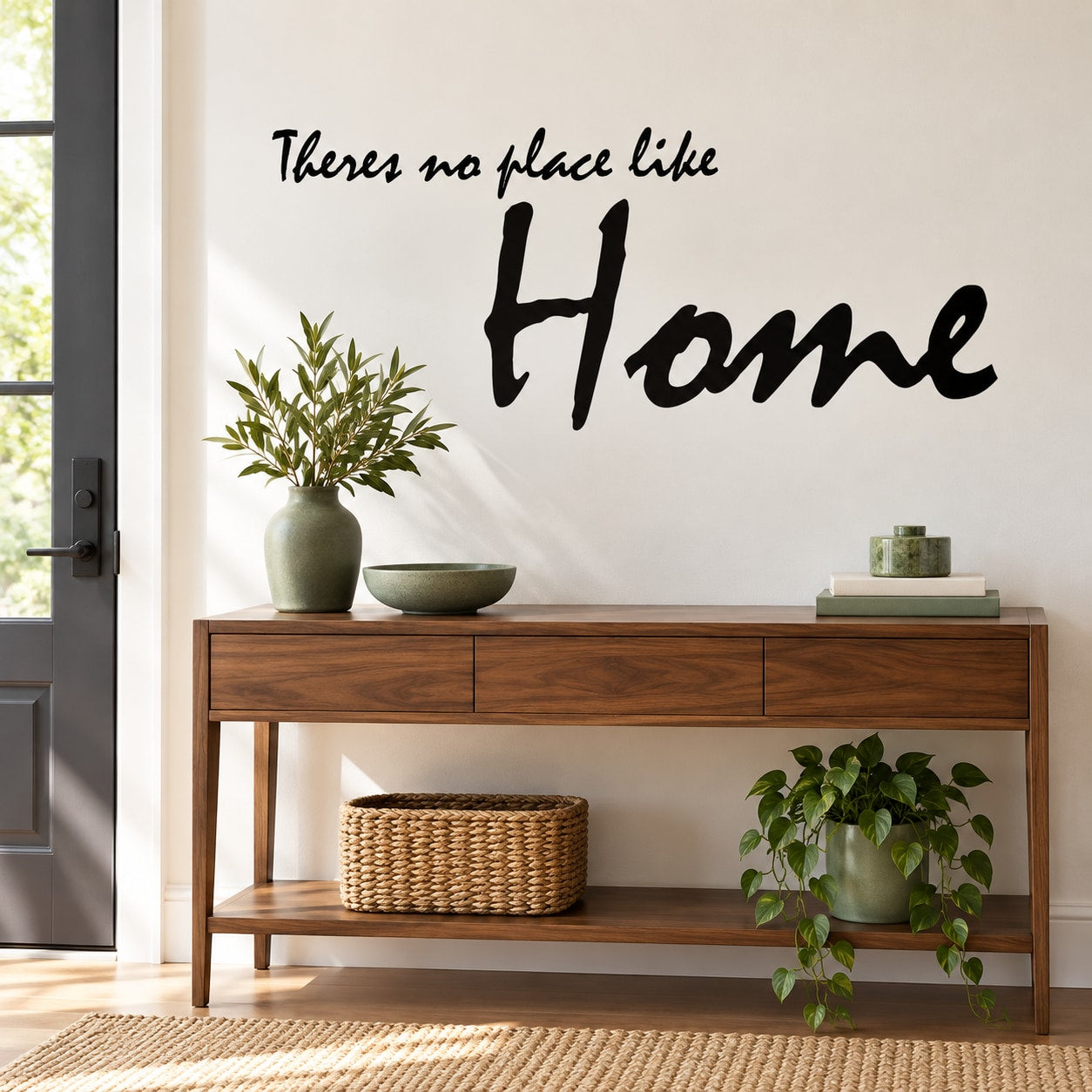 Inspirational wall decal with 'There's no place like Home' lettering