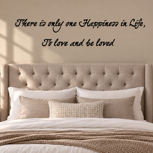Black cursive wall decal with inspirational quote: love and be loved