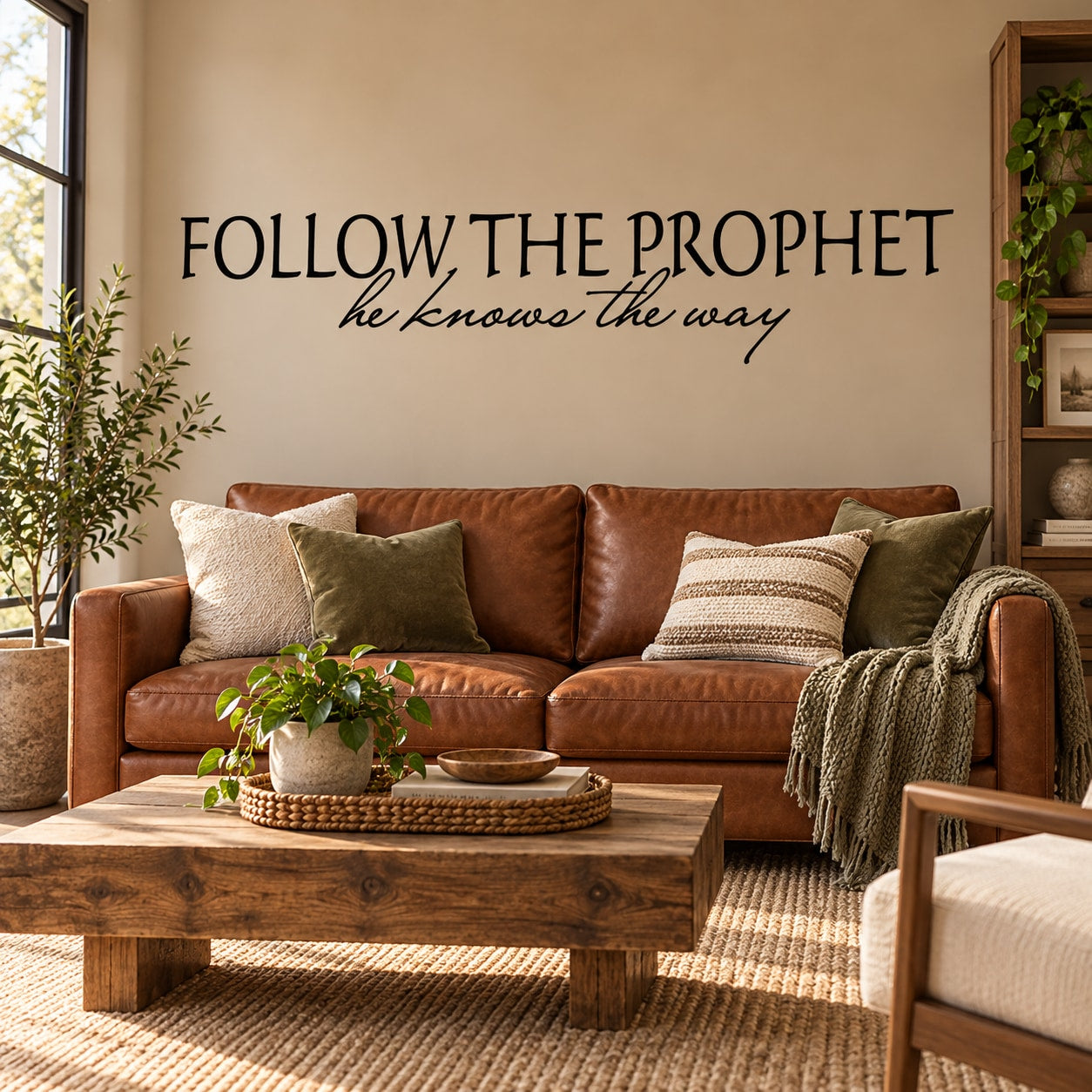 Wall decal: FOLLOW THE PROPHET, he knows the way