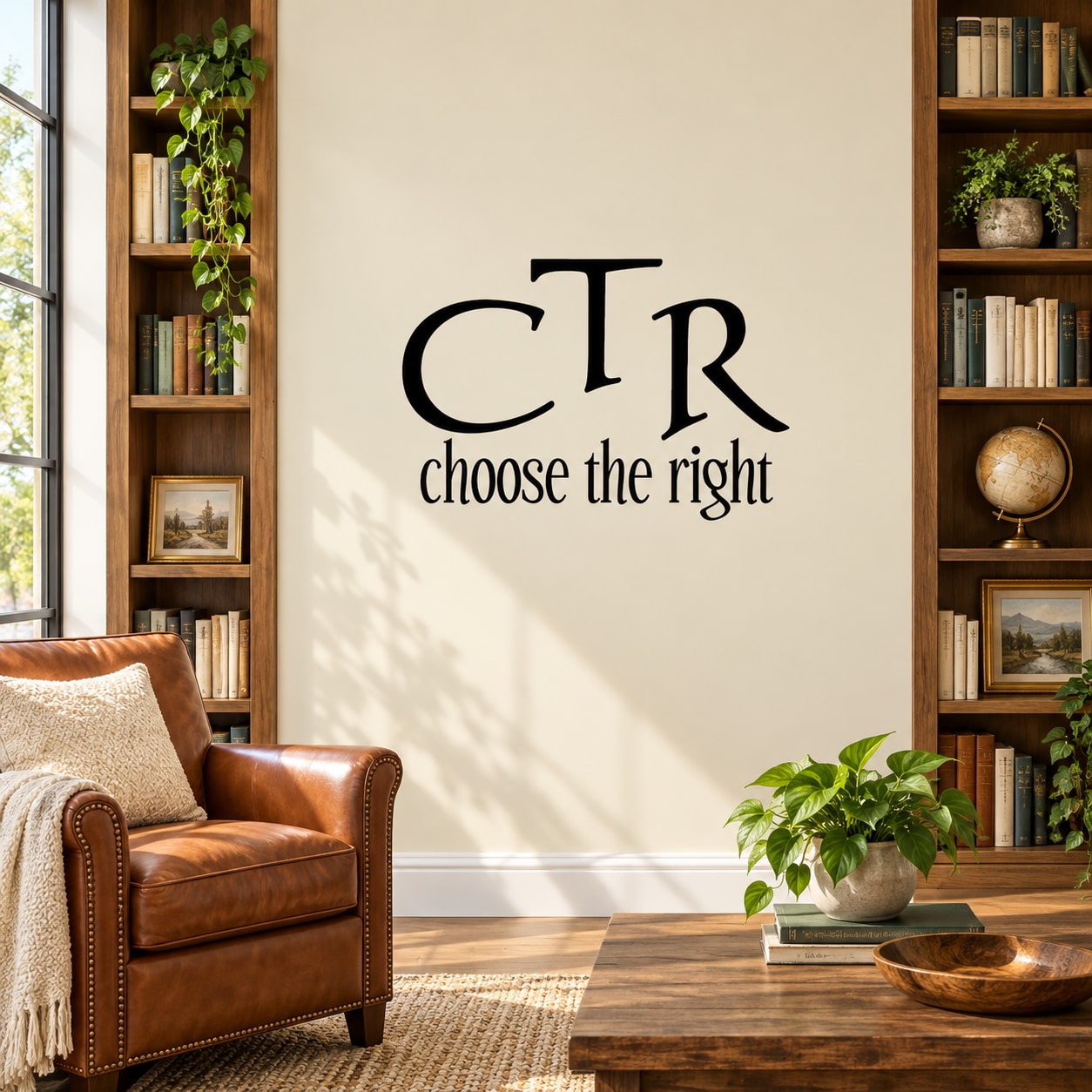 CTR choose the right wall decal with centered logo text