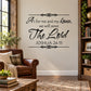 Religious wall decal, black script quote framed, includes Joshua 24:15