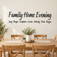 Wall decal: Family Home Evening with song prayer scripture text