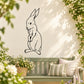 Standing rabbit decal with a black outline illustration
