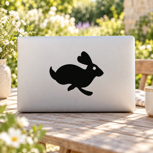 Black rabbit silhouette decal for laptop