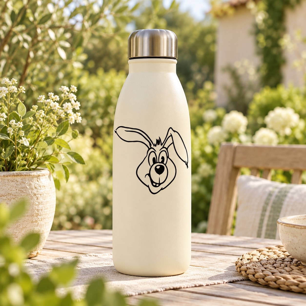 Hopper the Rabbit outline decal of a friendly rabbit face