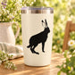 Rabbit decal on a white tumbler