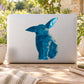 Blue geometric rabbit origami sticker