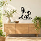 Black rabbit wall decal with cartoon sitting pose