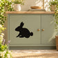 Black rabbit silhouette wall decal with seated pose