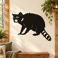 Raccoon sitting wall decal with black design