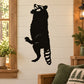 Black raccoon on hind legs decal silhouette for wall