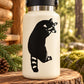 Reusable bottle with black raccoon climbing decal