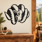 Black ram head and curled horns wall decal
