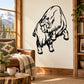 Jumping mountain goat vinyl decal with bold black outline and jumping stance