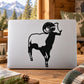 Ram strolling decal featuring a black ram silhouette on a light background
