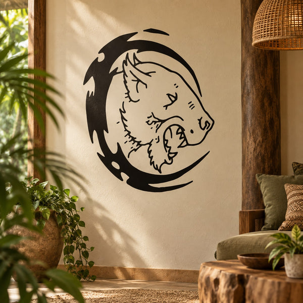 Panther swirl decal sticker with black circular head design