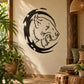 Panther swirl decal sticker with black circular head design