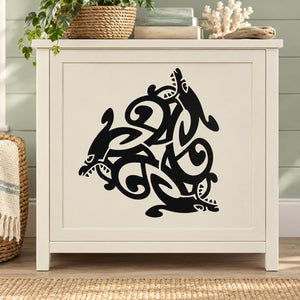 Abstract seal design decal with bold black graffiti-style artwork
