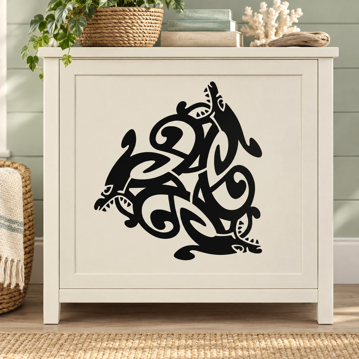 Abstract seal design decal with bold black graffiti-style artwork