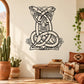 Aztec abstract snake wall decal, black and white line art with knotwork