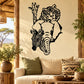 Black animal wall decal featuring giraffe, tiger, zebra, and elephant silhouettes
