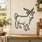 Billy goat wall decal with black outline, standing on all fours