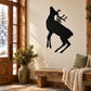 Black reindeer silhouette picking decal sticker for wall